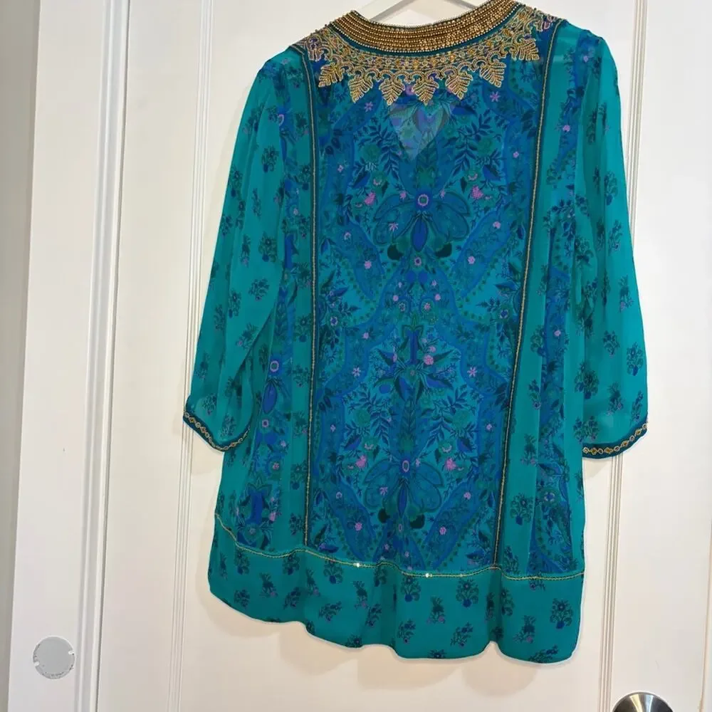 Soft Surroundings beaded sequin Tunic top